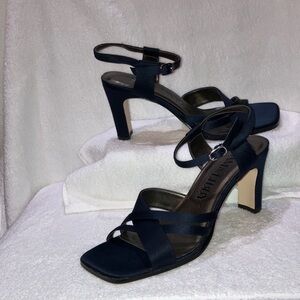 Sam & Libby Navy Satin Strappy Heels/Sandals 7M